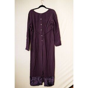 Kar a van Purple rayon dress 6 embroidered maxi velvet bottom fairycore witchy